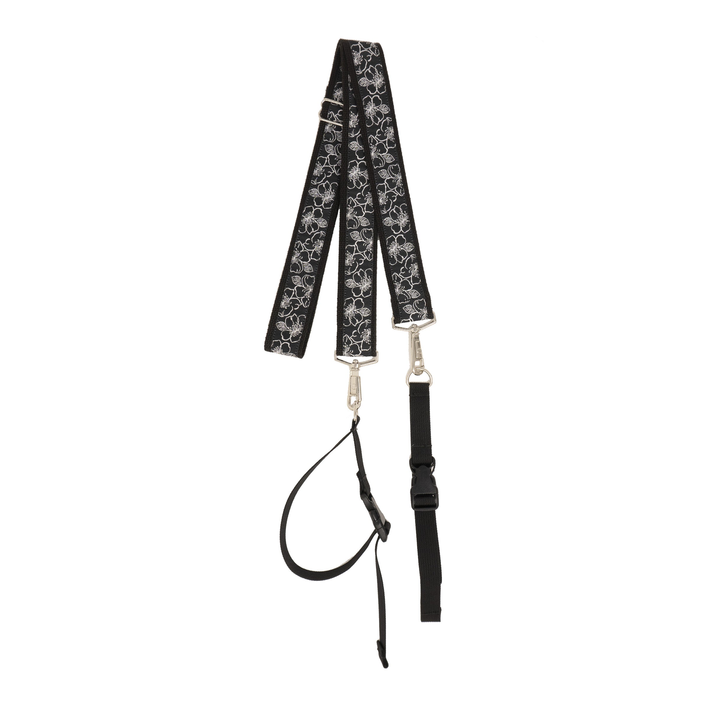 Yoga Mat Strap - B&W Hibiscus