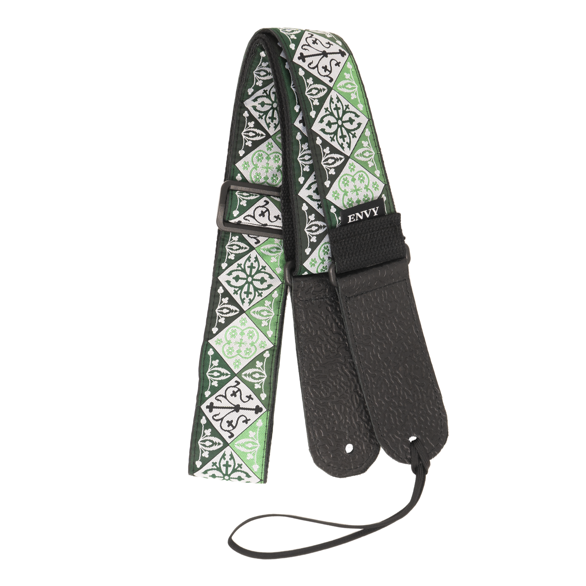 Guitar Strap - Green Diamonds