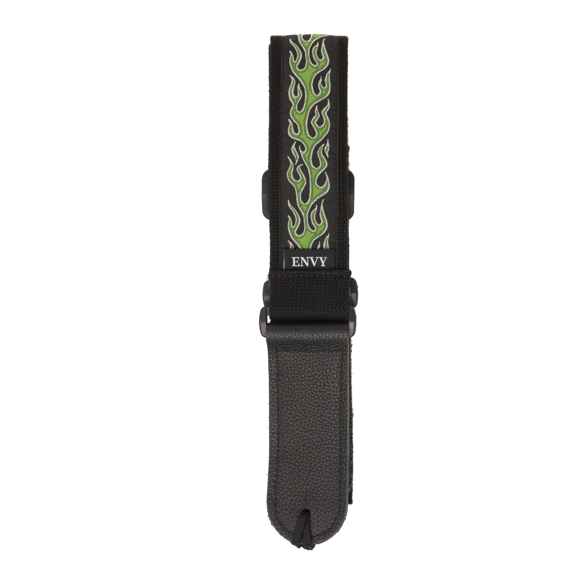 My Fave Guitar Strap in Green Flame