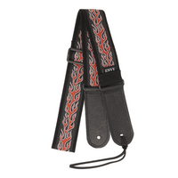 My Fave Guitar Strap in Red Flame