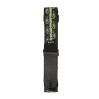 My Fave Guitar Strap in Green Flaming Skulls