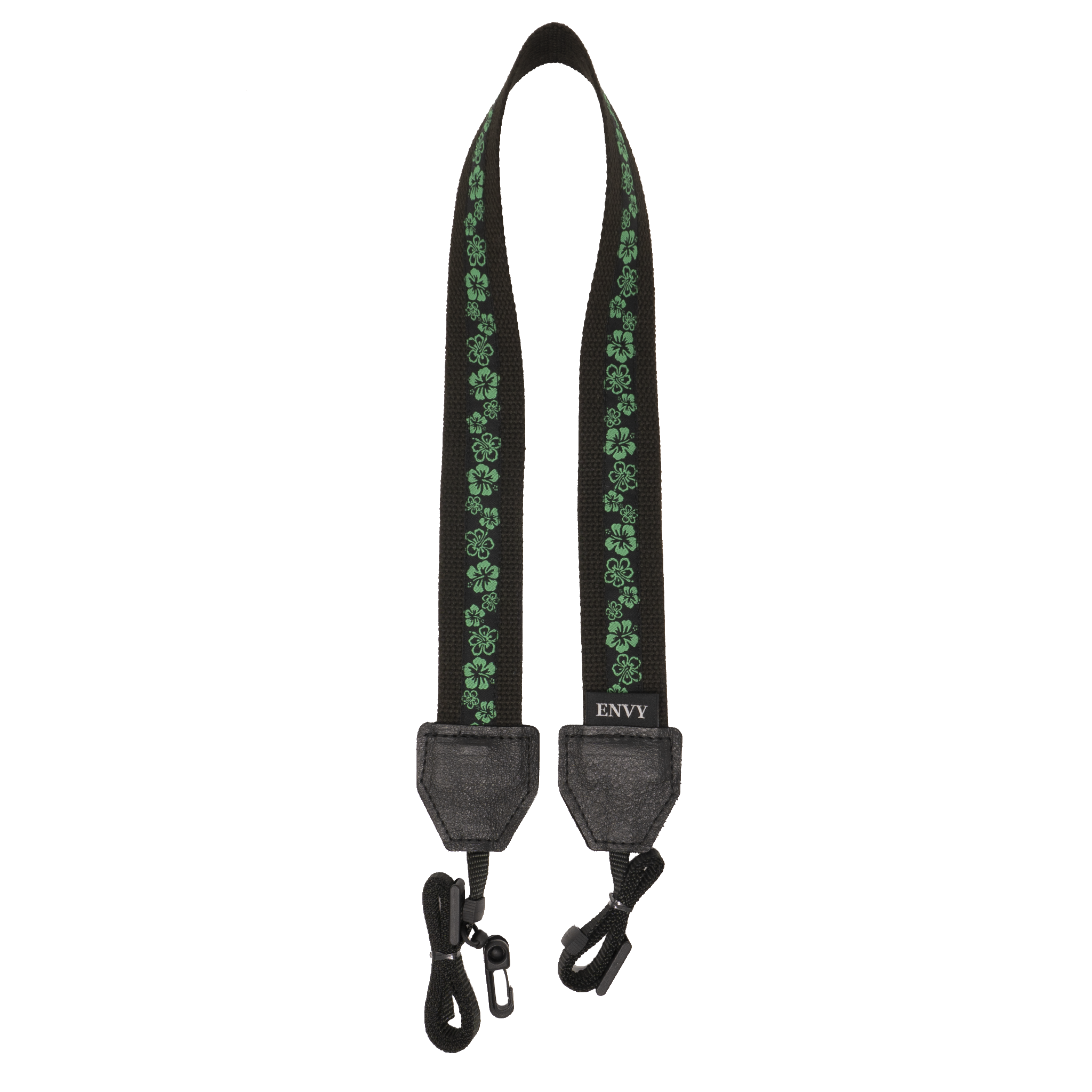 My Fave Ukulele Strap in Hibiscus II Green