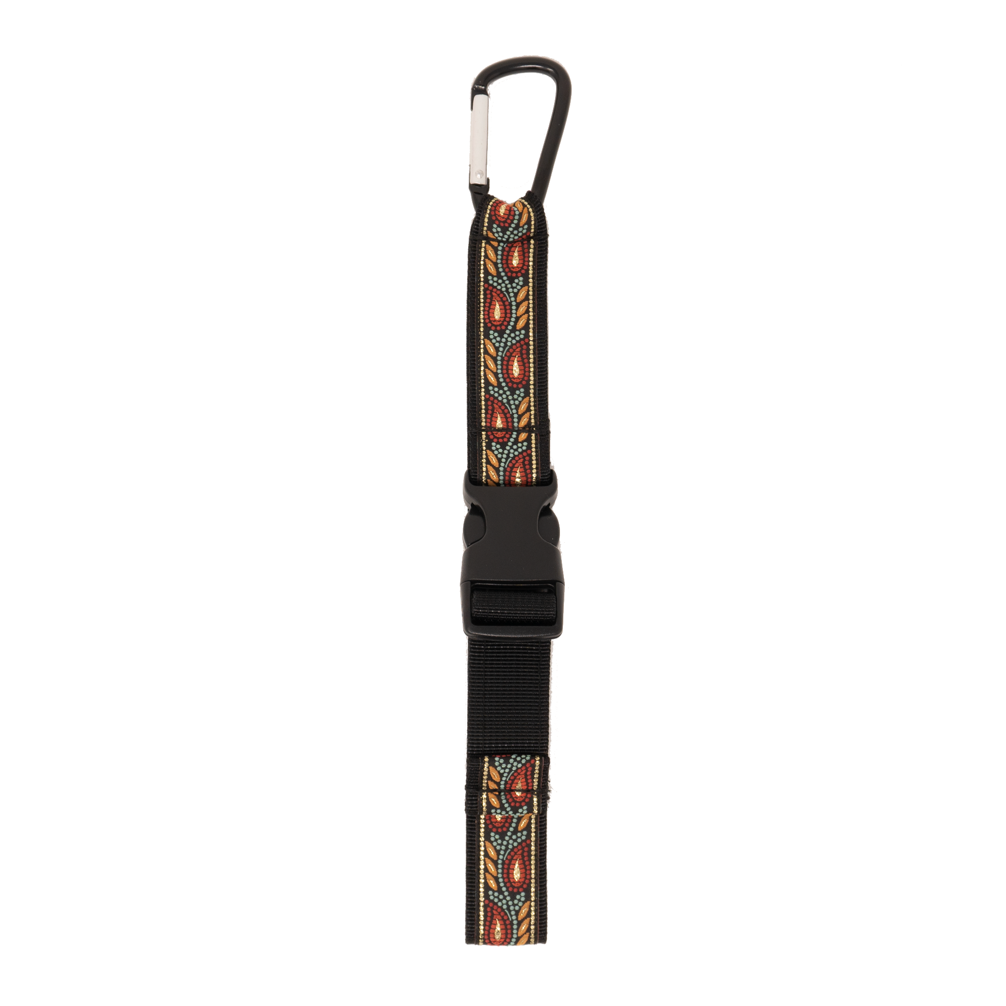 My Fave Jacket Strap in red leaf pattern