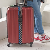 My Fave Luggage Strap in Blue Steps Pattern