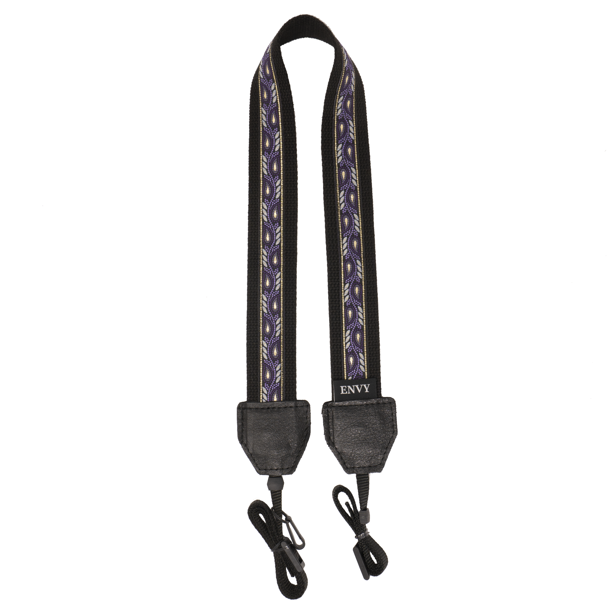 My Fave Ukulele Strap in Purple Leaf