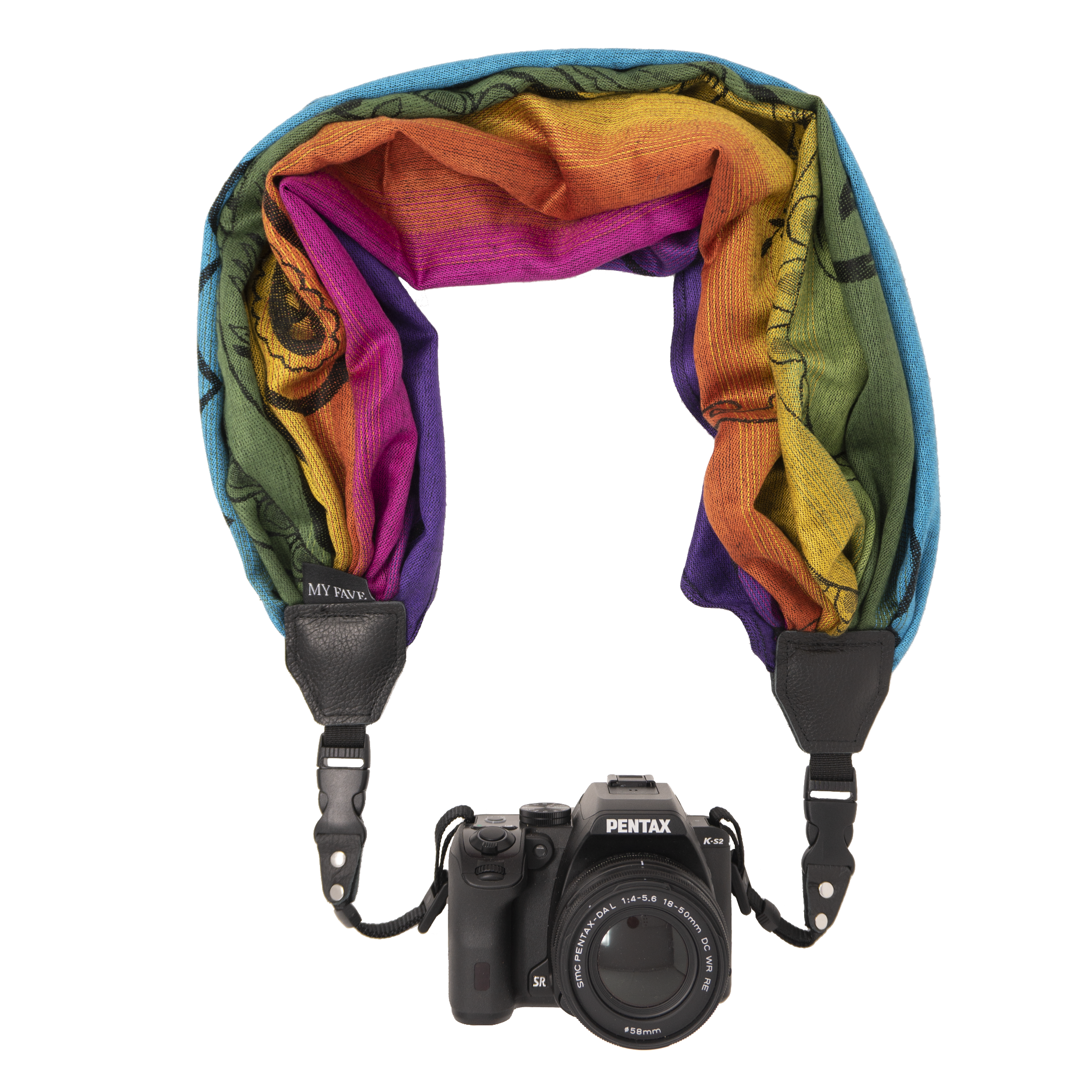 My Camera Scarf Strap in Rainbow Fade