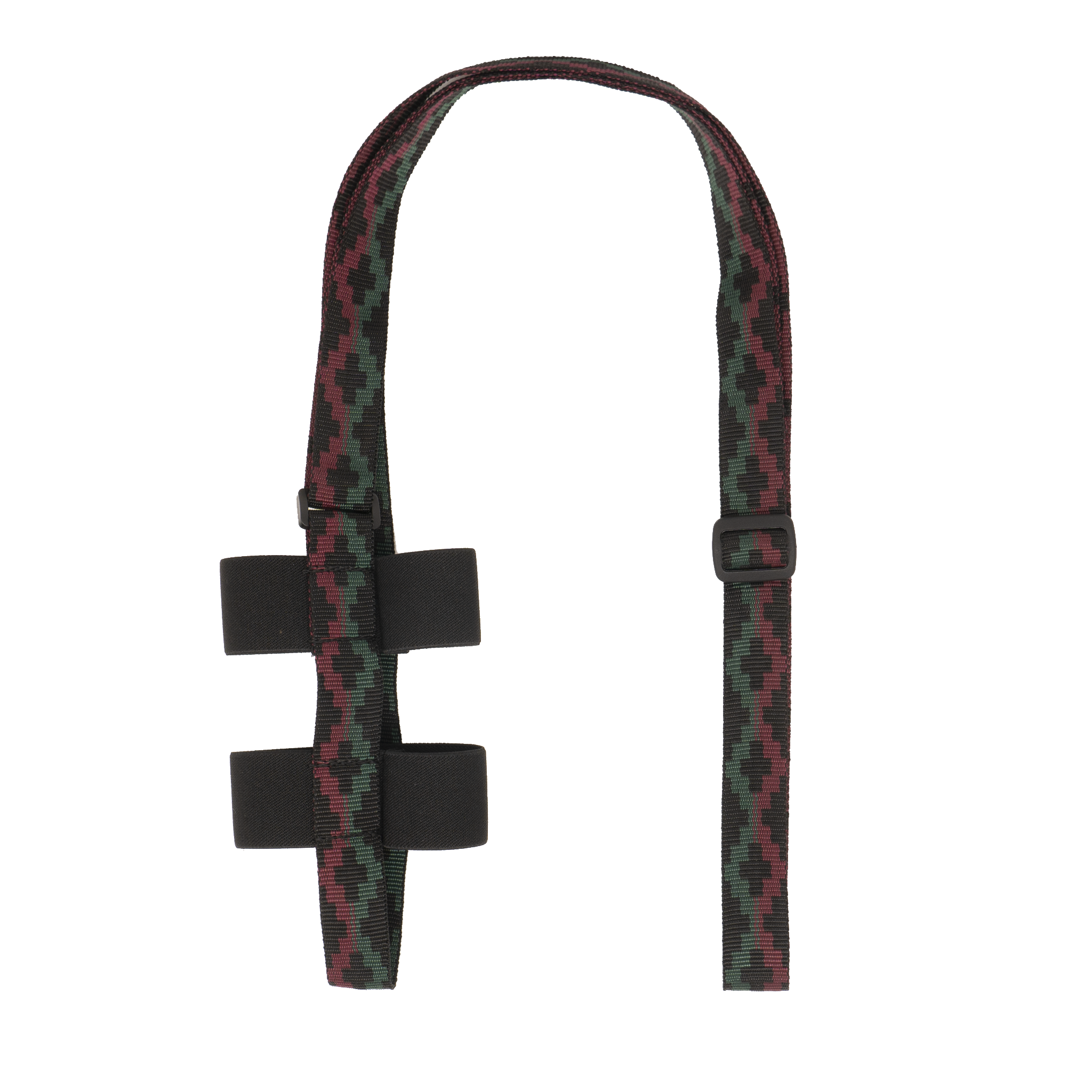 My Fave Water Bottle Strap - Burgundy & Forest Green Steps