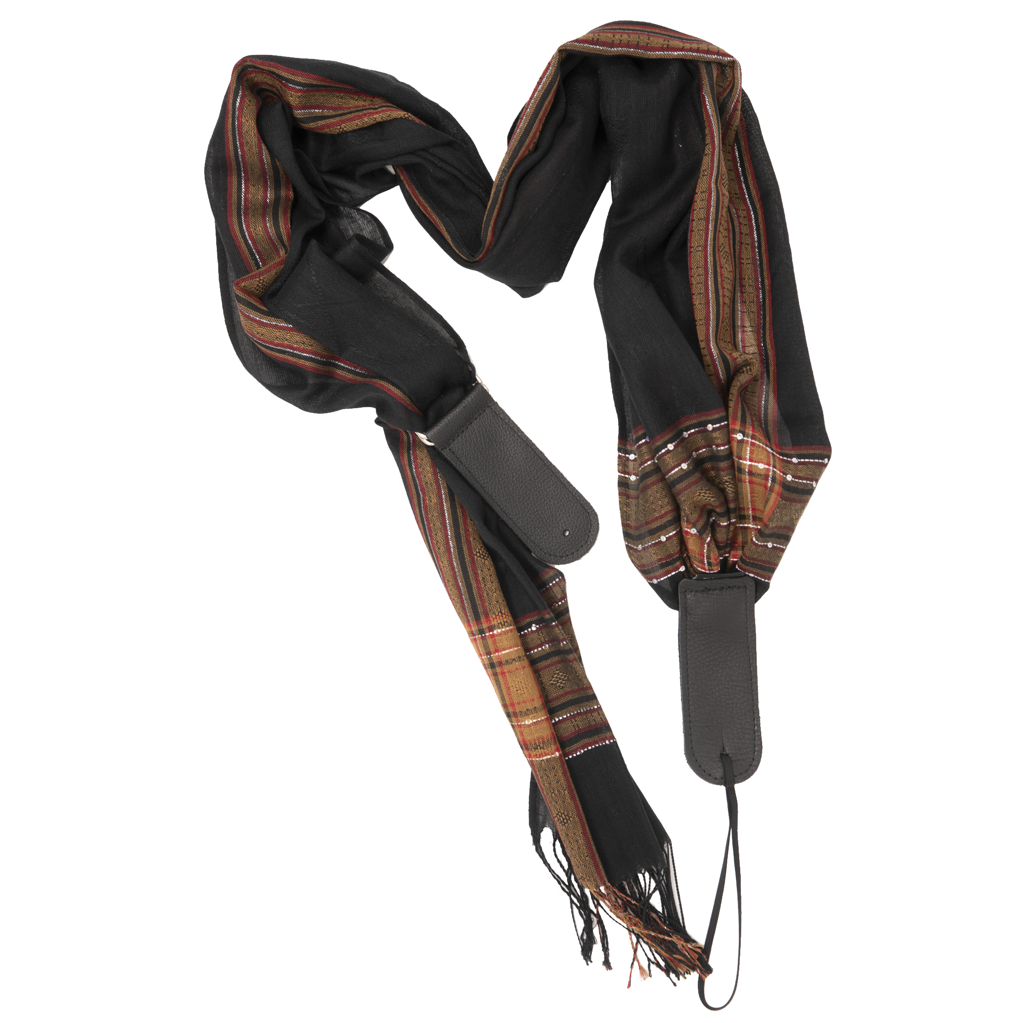 My Fave Guitar Scarf Strap in Black Vintage