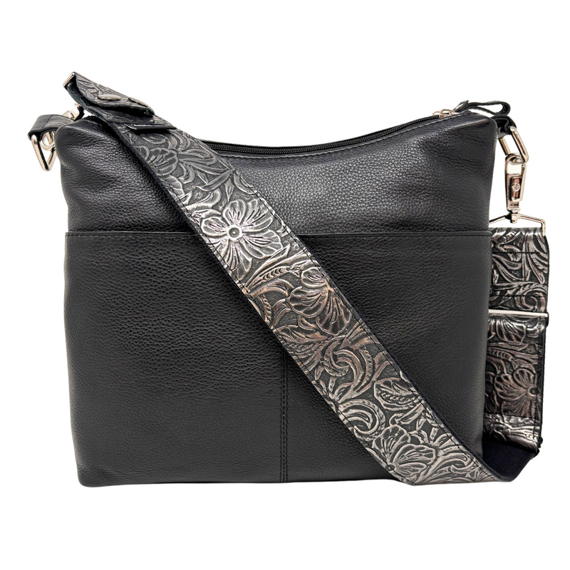 Sass Bag & Purse Strap - Charcoal Embossed