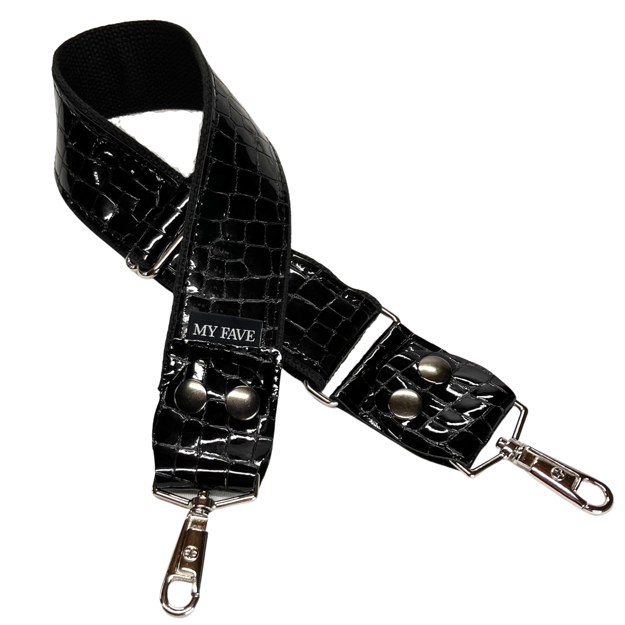 Sass Bag & Purse Strap - Black Patent Leather