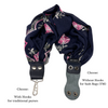 Scarf Edition - Navy Embroidered Flowers