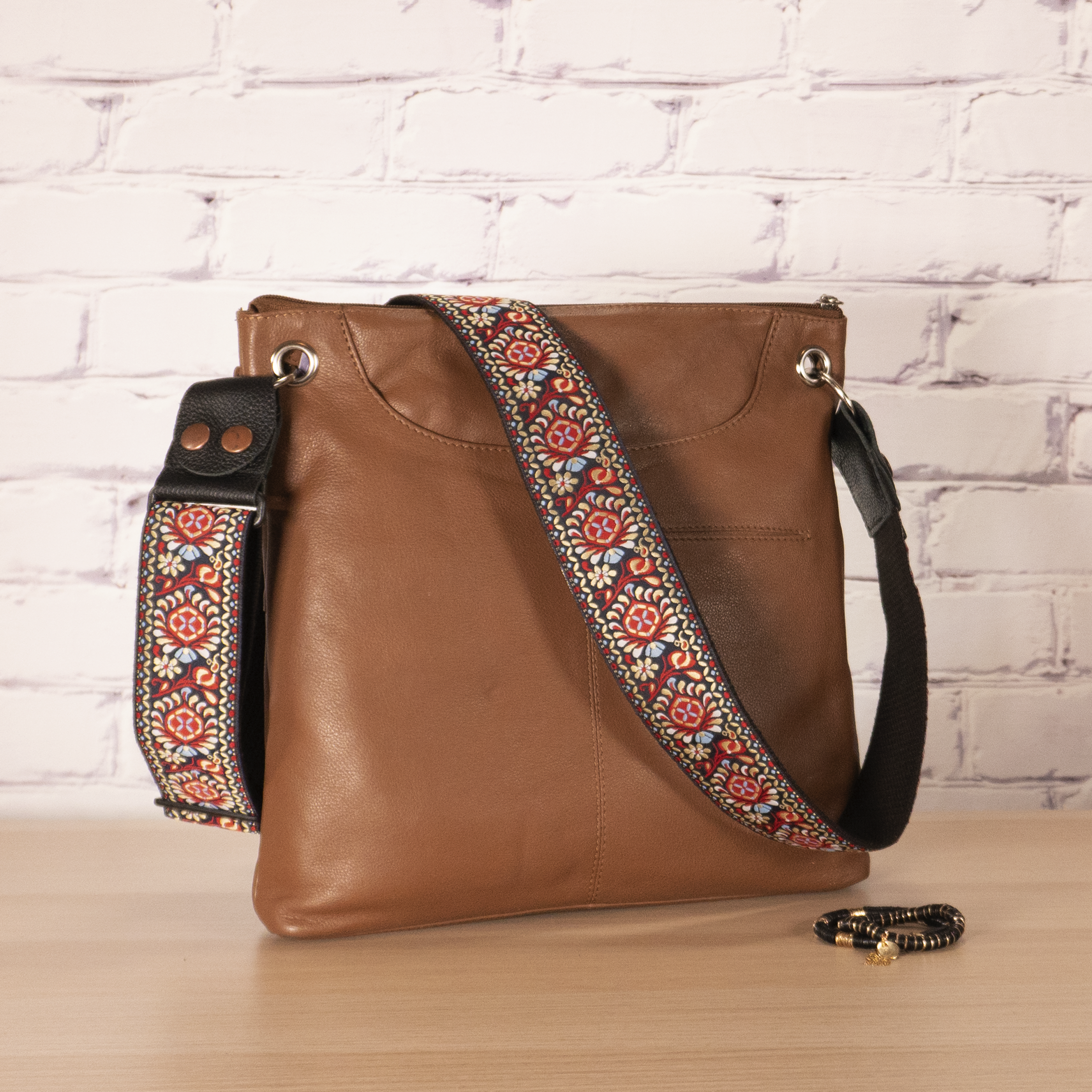 Designer Purse Strap Red Bohemian