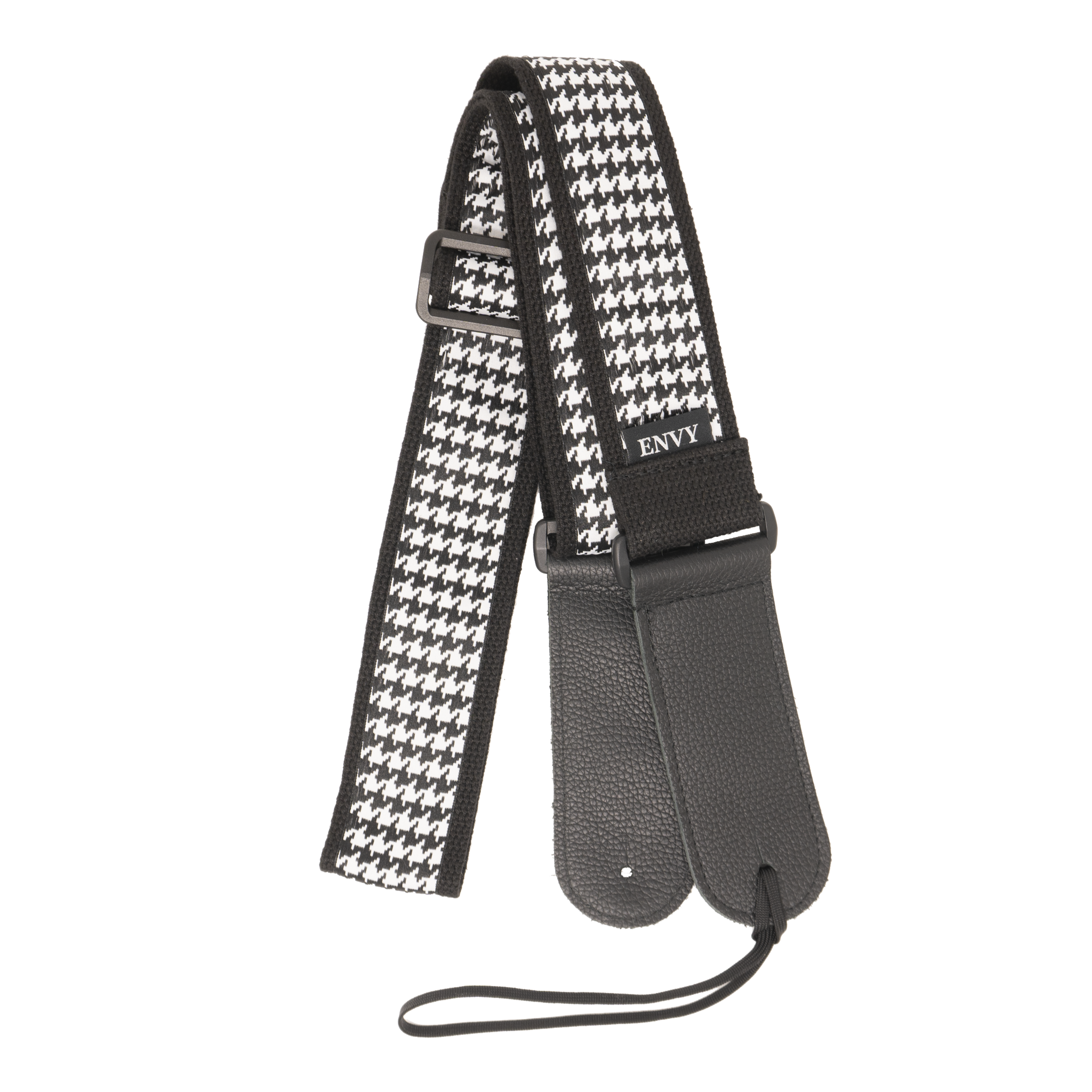 My Fave Guitar Strap in Black and White Houndstooth
