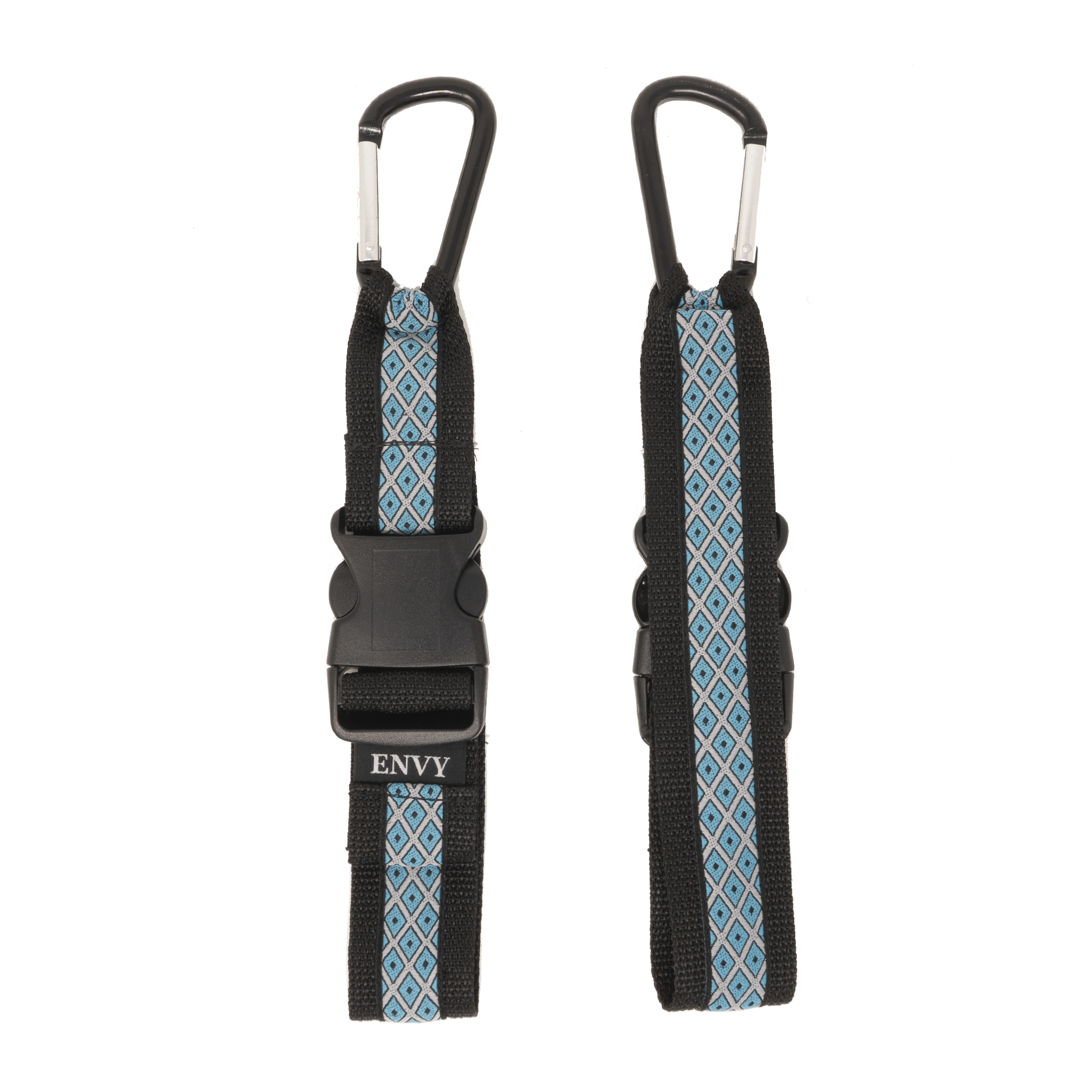 My Fave Jacket Strap in Blue & Grey Diamonds - Front & Back Image